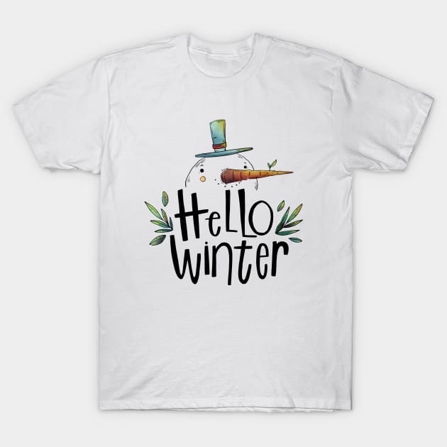 Hello Winter T-Shirt by Mako Design 